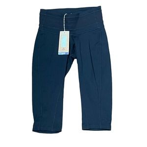 prAna Chakara Legging Shorts Size XS Black Mid-Rise Fitted Stretch 24X15‎
